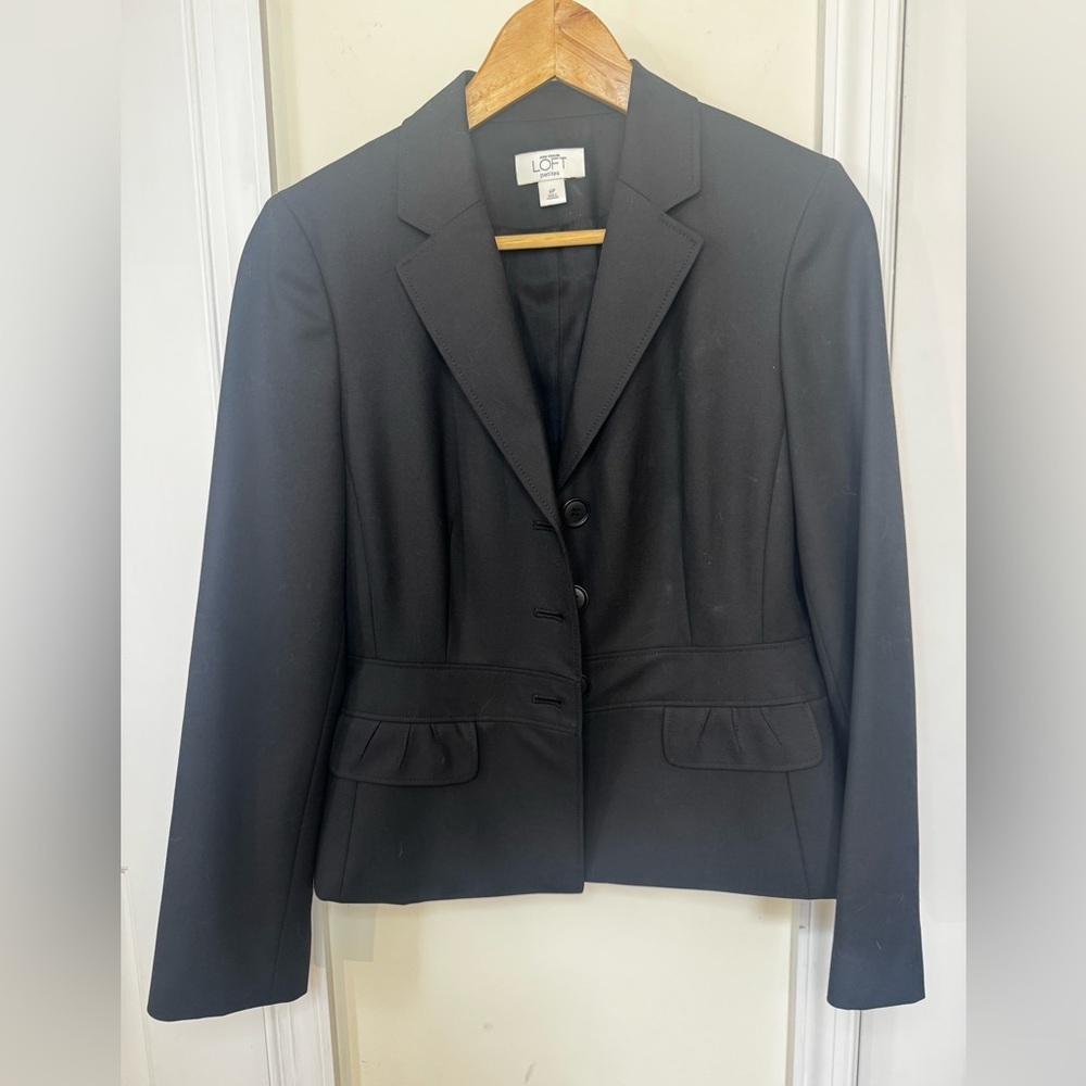 LOFT Black Women's Tailored Blazer with Notch Lapel